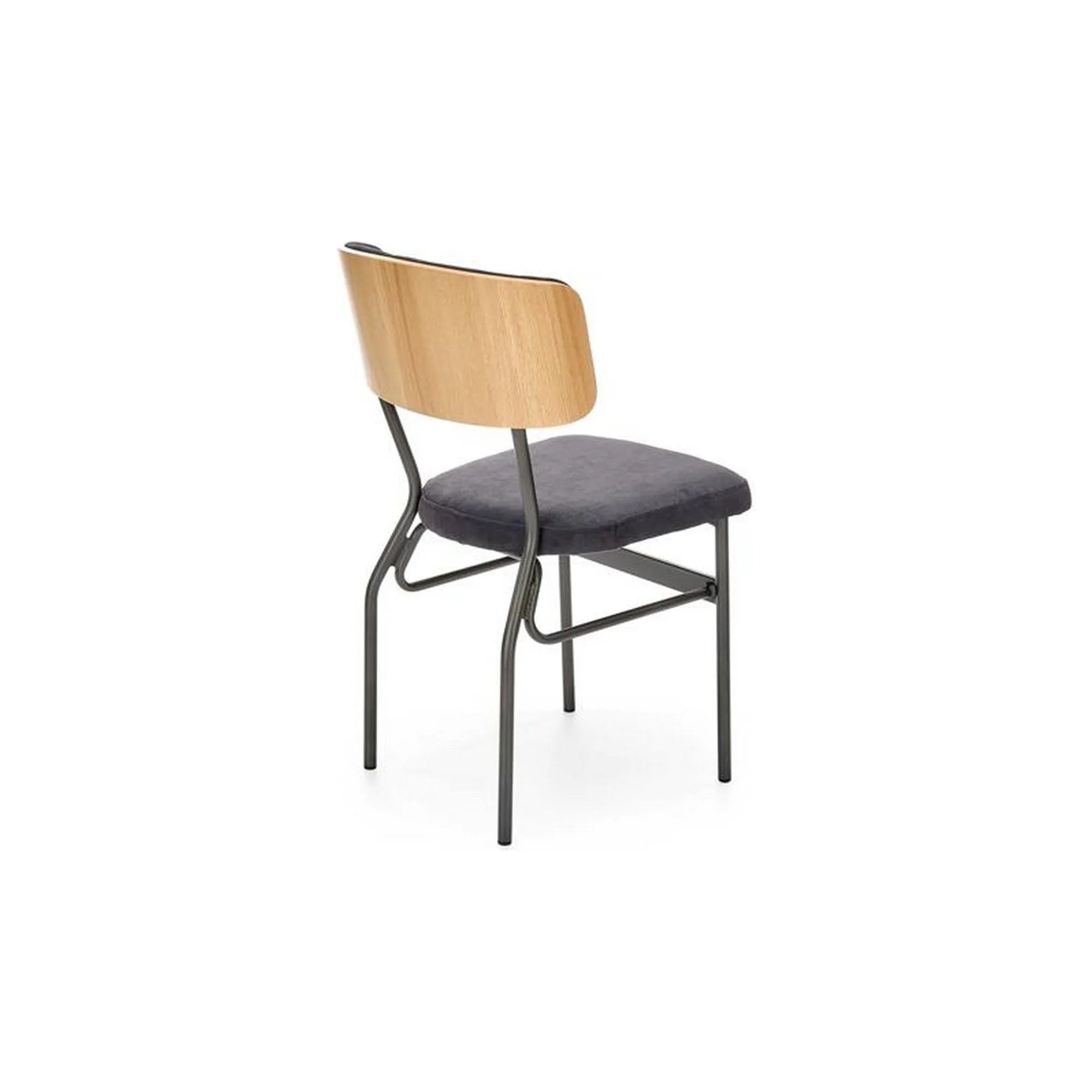 Scaun SMART KR, stejar/gri antracit, furnir/otel, 50x53x82 cm