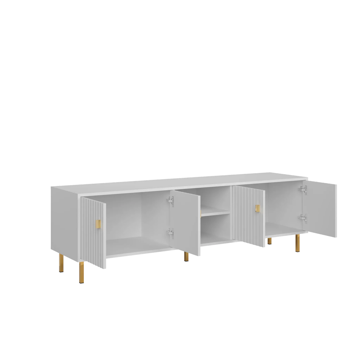 Comoda TV PIANO, alb, PAL, 165x40x50 cm