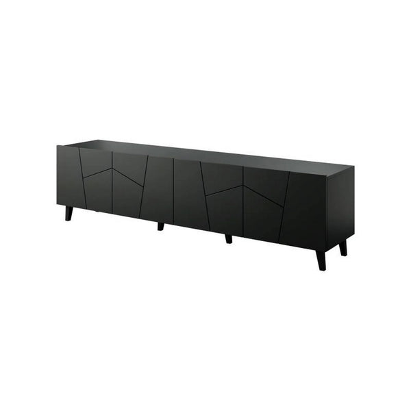Comoda TV ETNA, negru, PAL laminat, 200x42x52 cm
