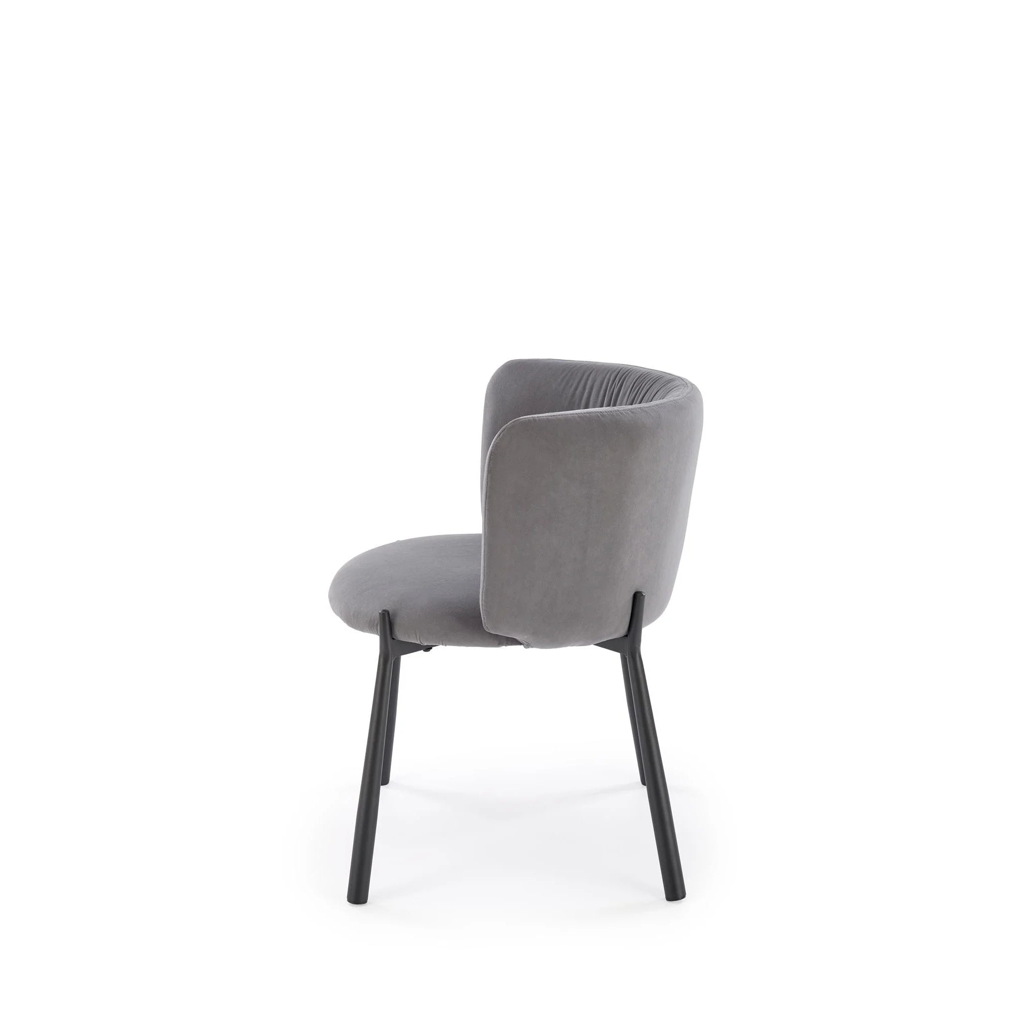 Scaun K531, gri/negru, stofa catifelata/metal, 60x58x76 cm