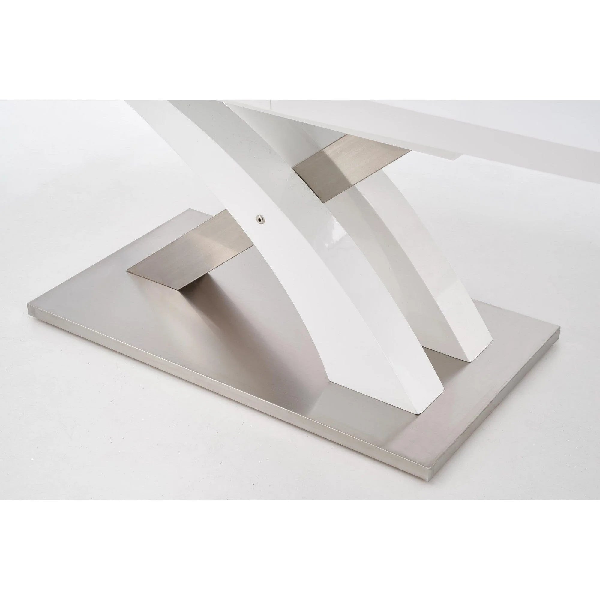 Masa extensibila SANDOR, alb/crom, 160/220x90x77 cm
