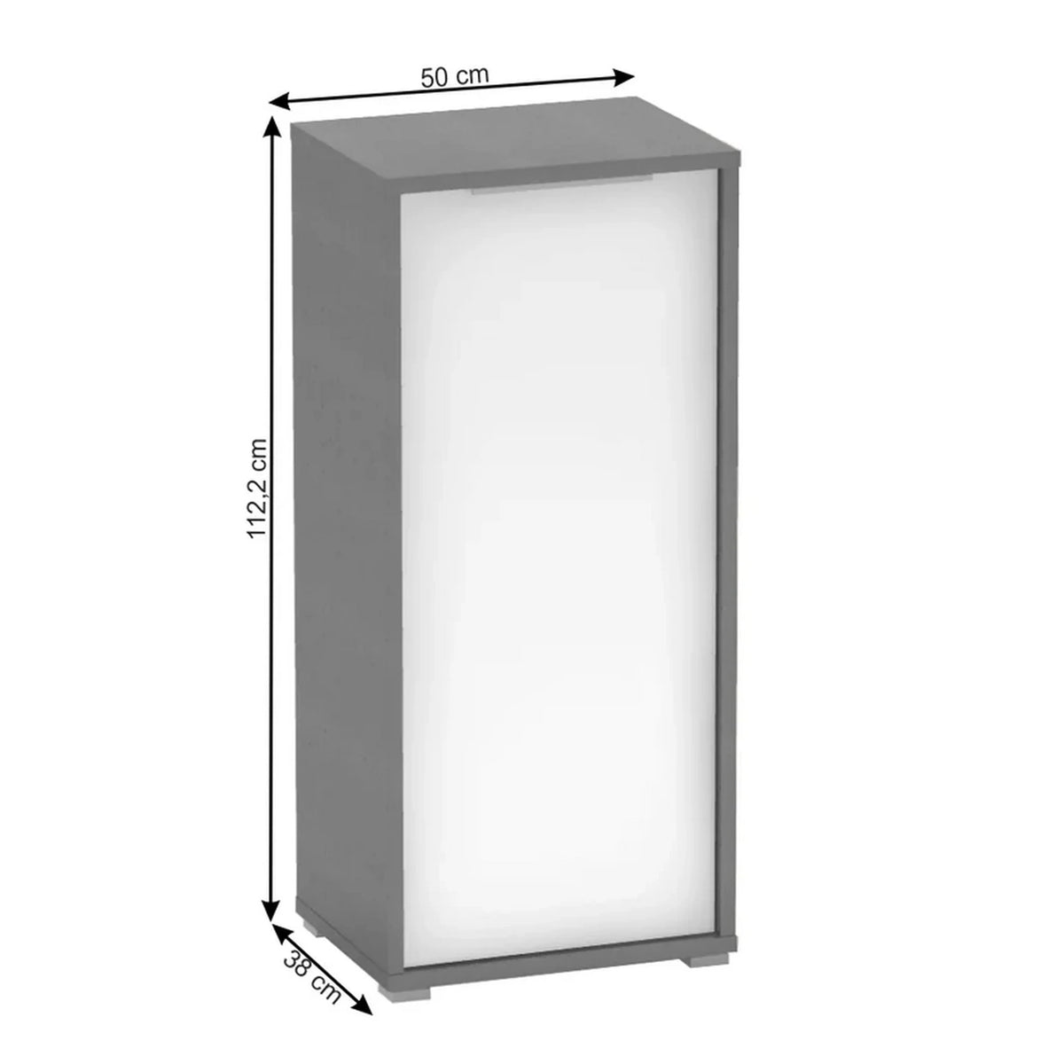 Dulap RIOMA NEW TYP 10, gri grafit/alb, DTD laminat, cu o usa, 50x38x112 cm