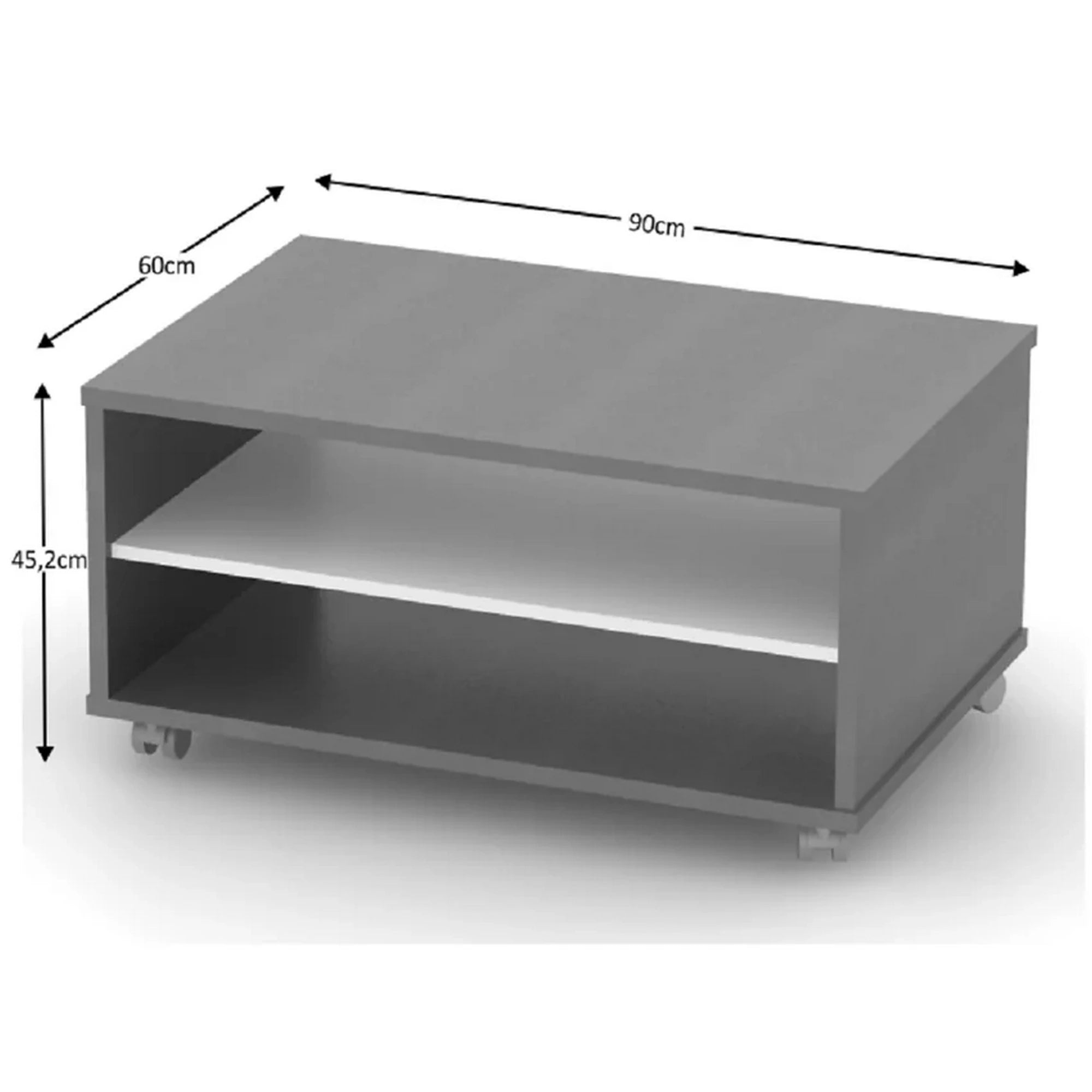 Masuta de cafea RIOMA NEW TYP 32, gri grafit, DTD laminat, 90x60x45 cm