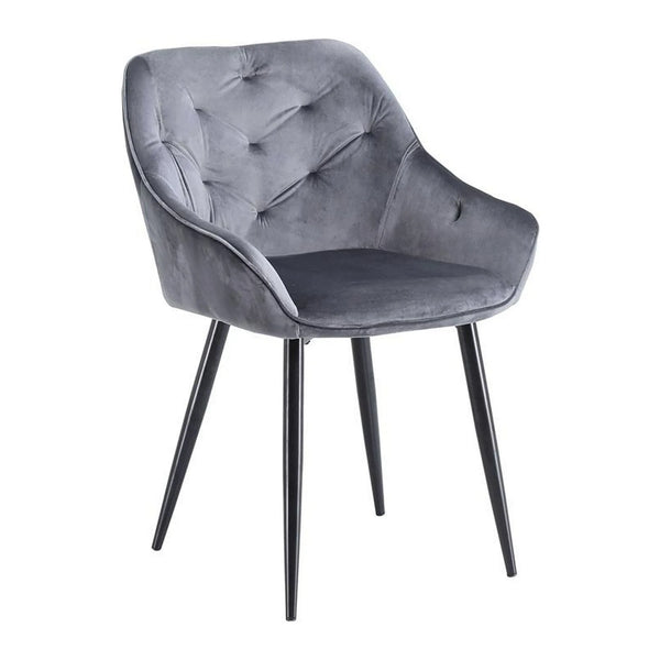 Scaun K487, stofa catifelata gri, 56x65x81 cm