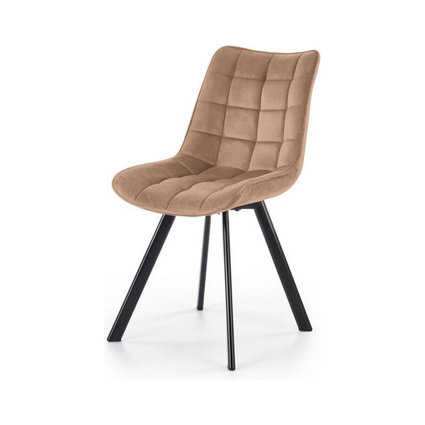 Scaun K332, bej/negru, stofa catifelata/metal, 46x61x84 cm