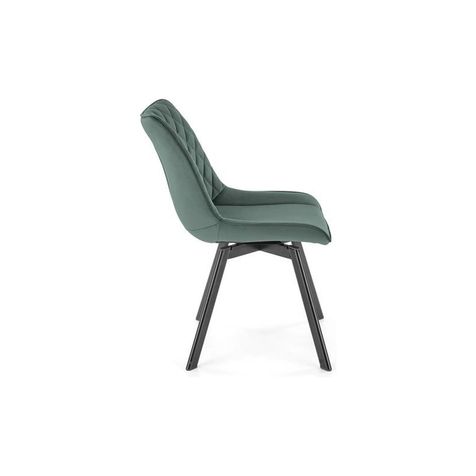 Scaun tapitat K520, verde/negru, stofa catifelata, 45x63x80 cm