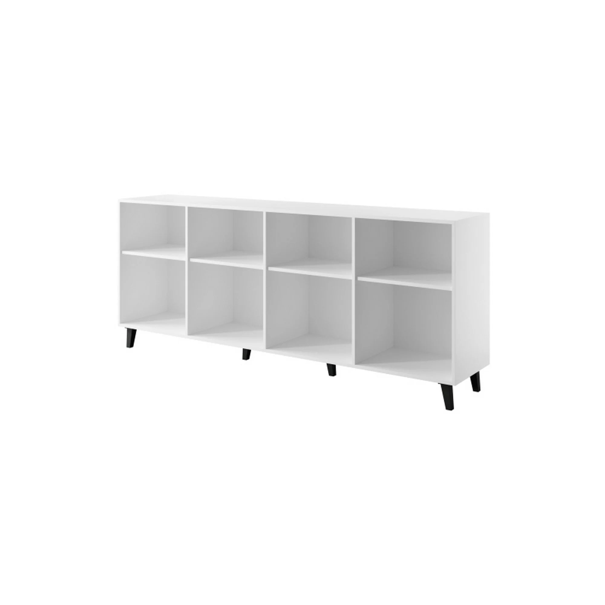 Comoda ETNA, alb/negru, PAL laminat/plastic, 200x42x82 cm
