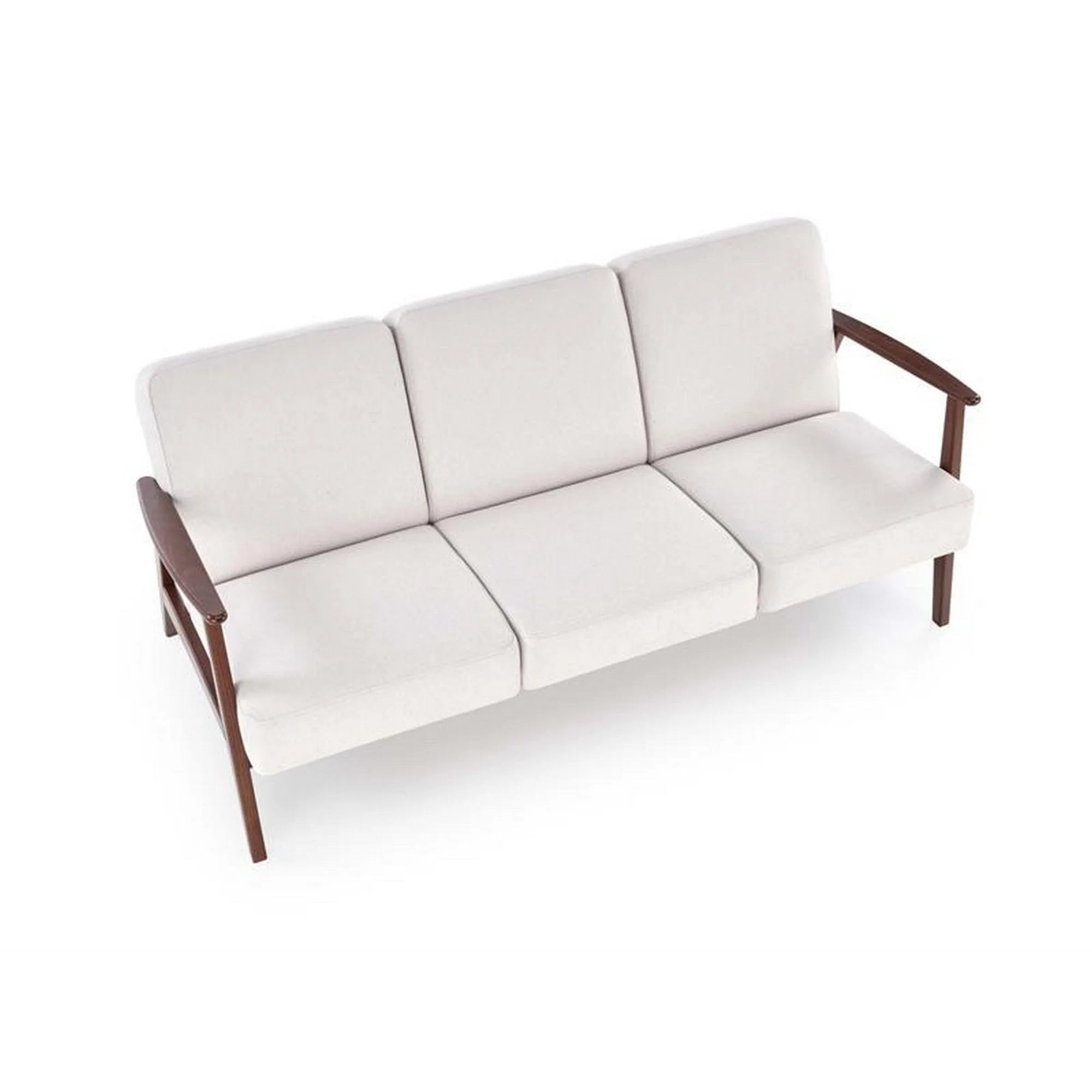 Canapea MILANO 3S, stofa catifelata bej deschis - Castel 04, 175x77x77 cm