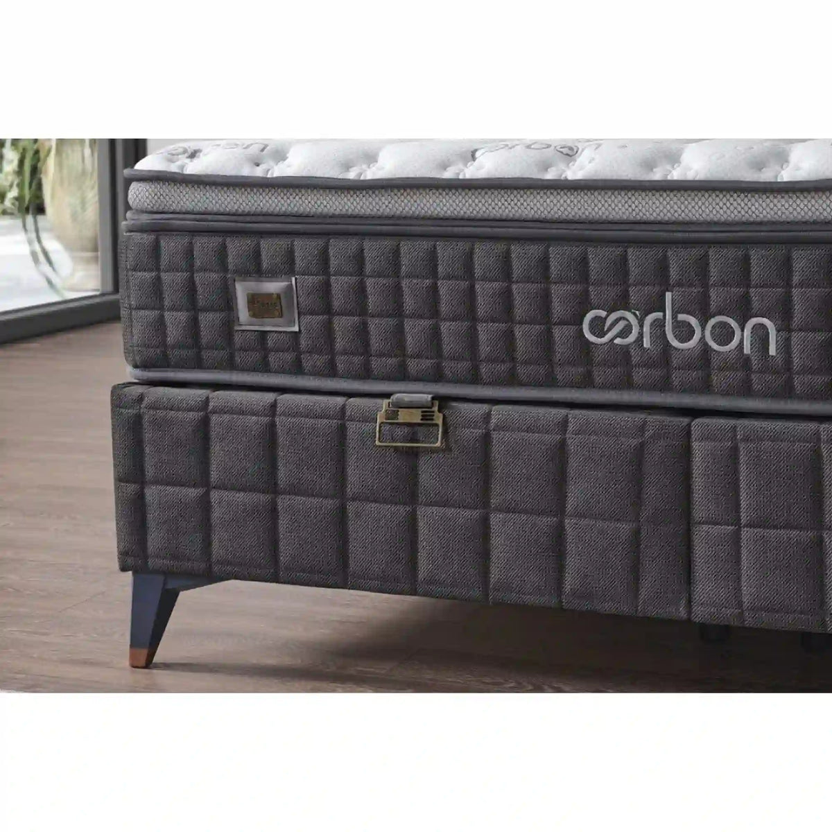 Saltea CARBON, alb/gri inchis, 160x200 cm