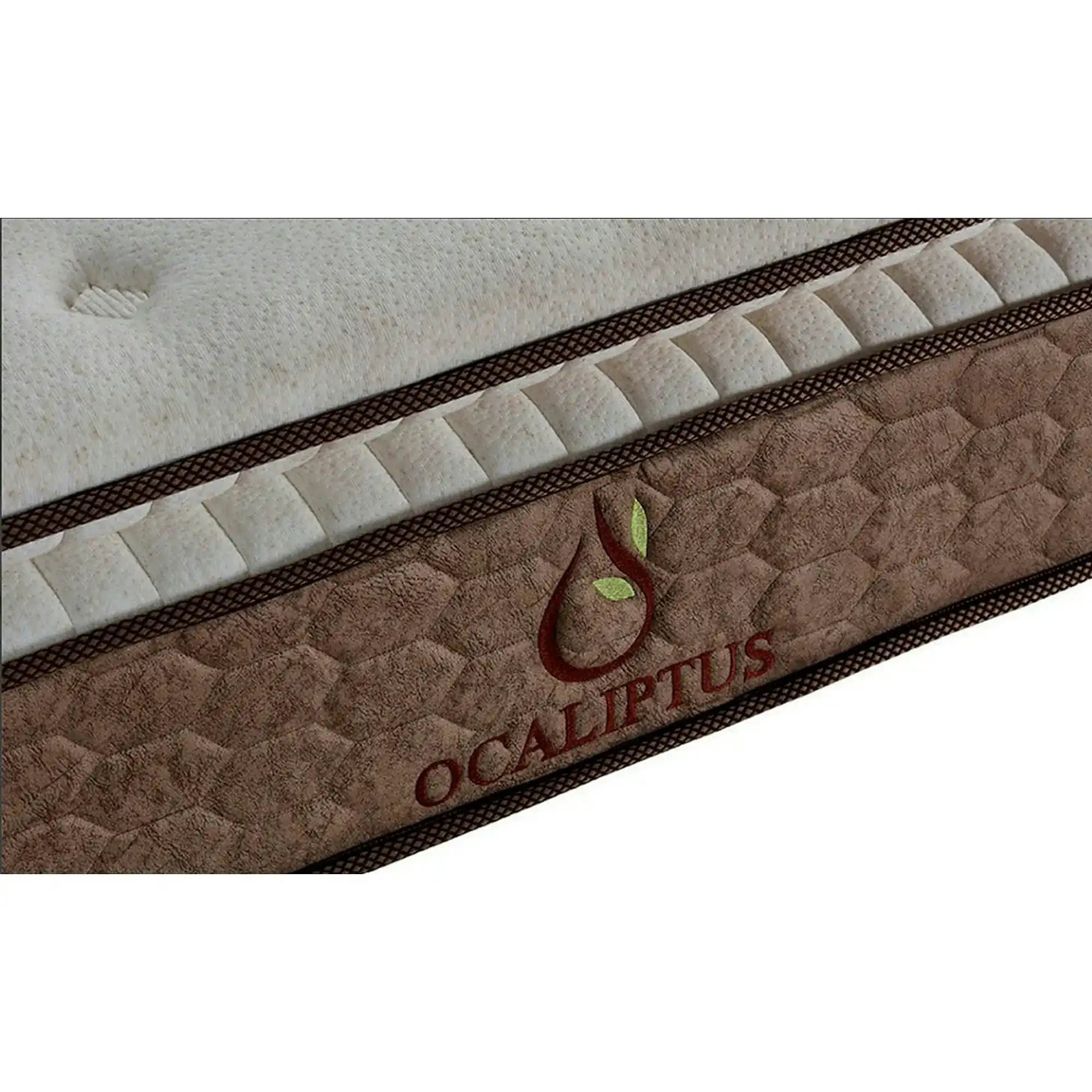 Saltea de pat cu arcuri OCALIPTUS, alb/maro, 160x200 cm