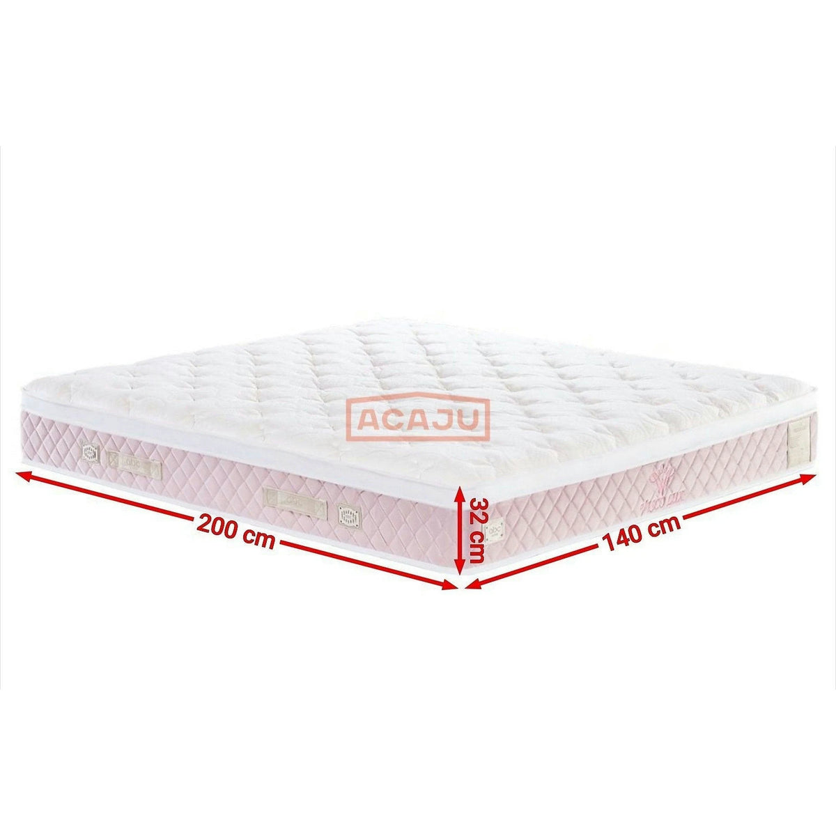 Saltea memory 140x200 VISCO LUX, alb/roz