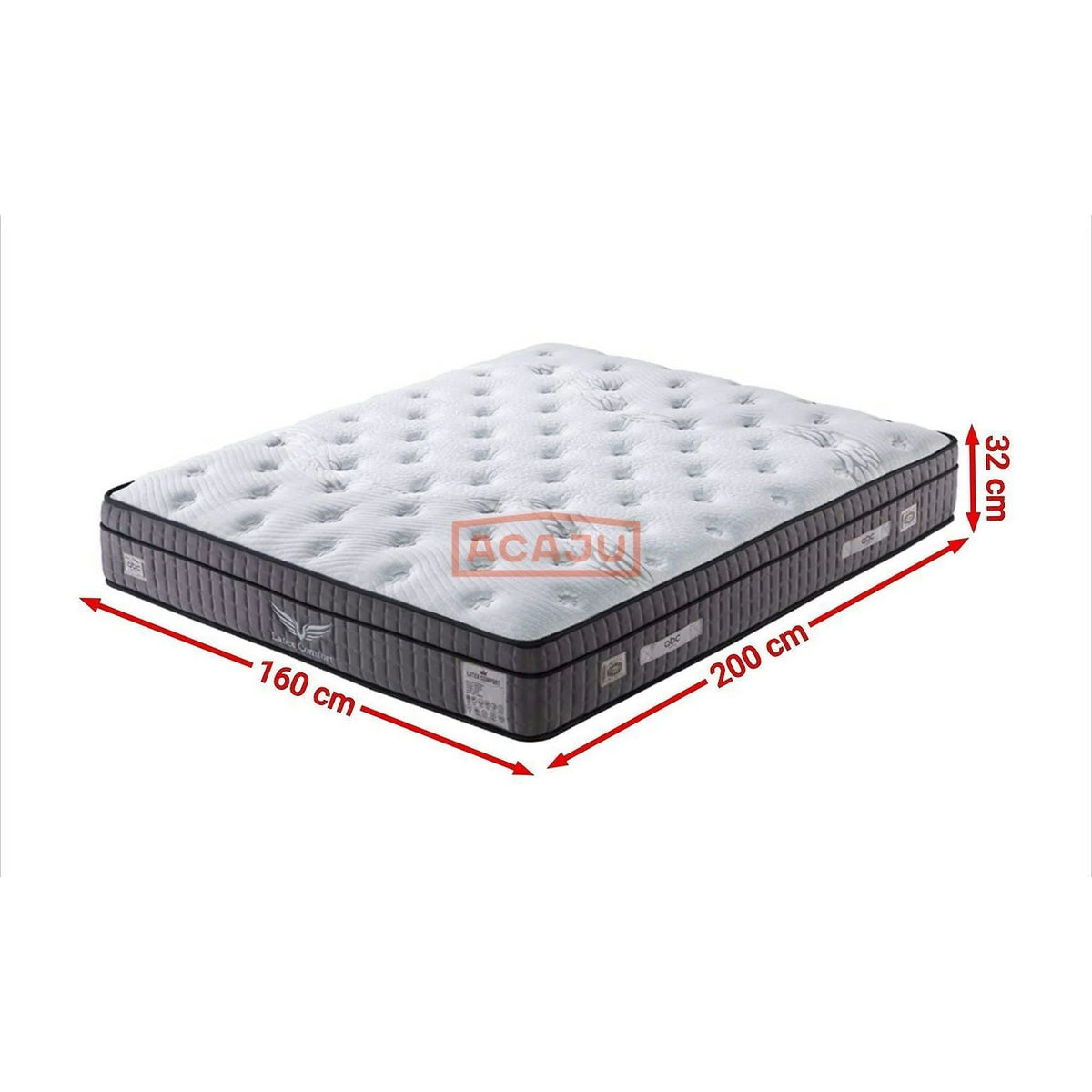 Saltea pat 200x160 LATEKS COMFORT, alb/gri