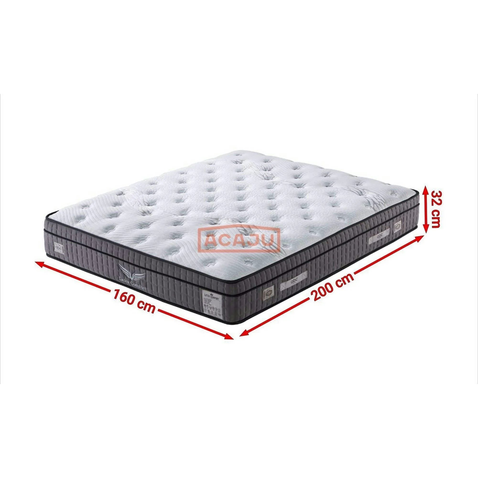 Saltea pat 200x160 LATEKS COMFORT, alb/gri