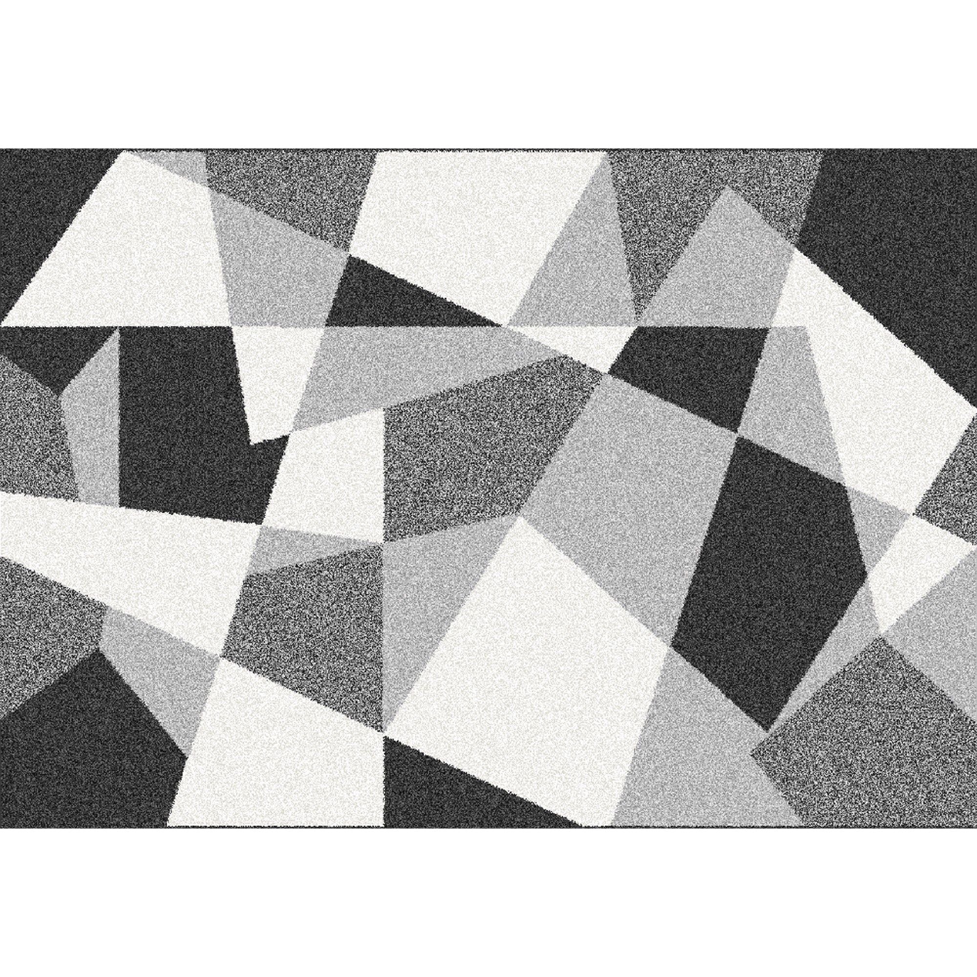 Covor SANAR, 67x120 cm, forma dreptunghiulara, polipropilena, negru/gri/alb