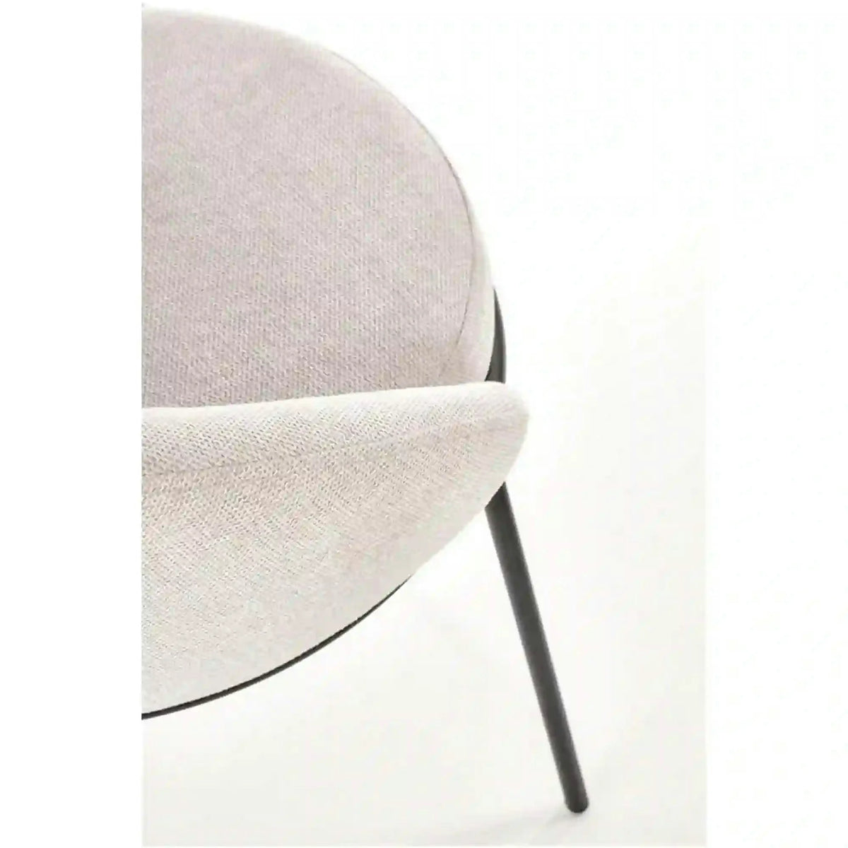 Saun tapitat dining K482, bej/negru, stofa clasica/metal, 61x59x78 cm