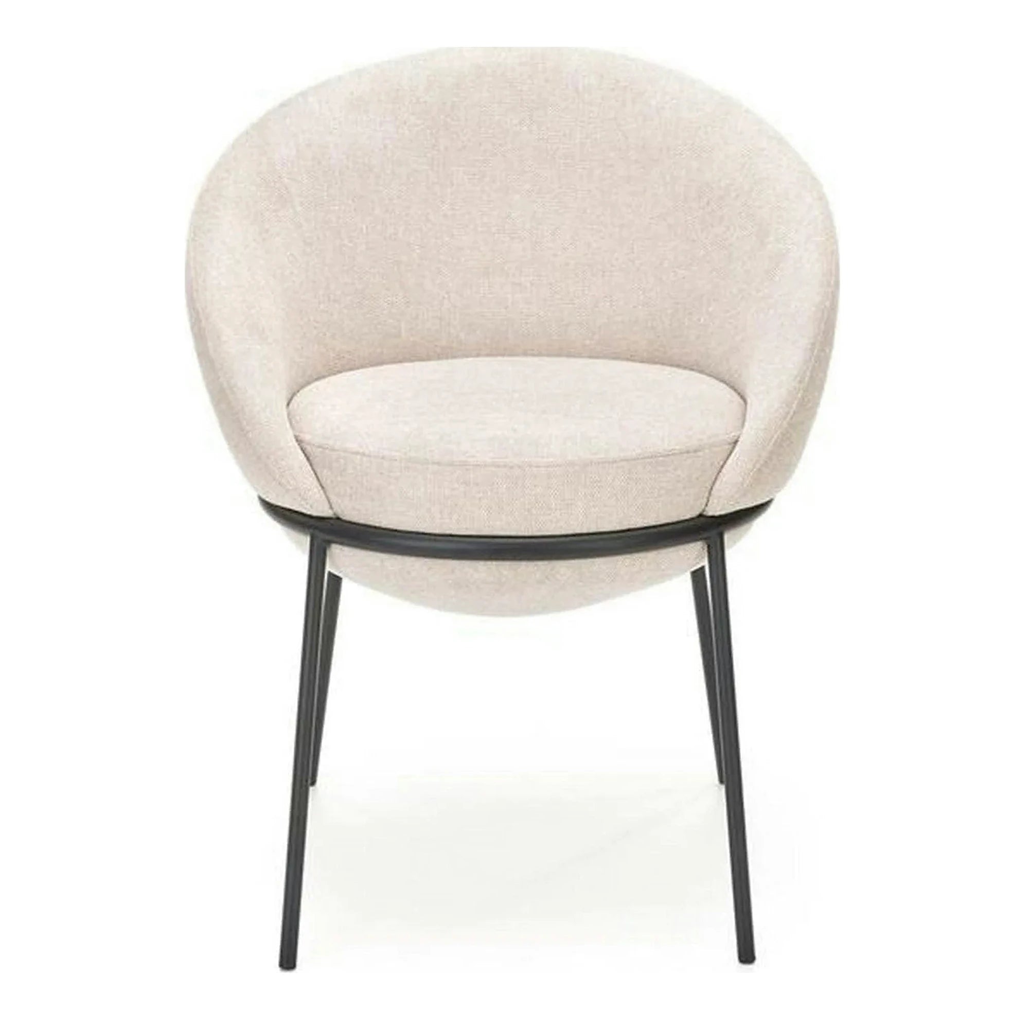 Saun tapitat dining K482, bej/negru, stofa clasica/metal, 61x59x78 cm