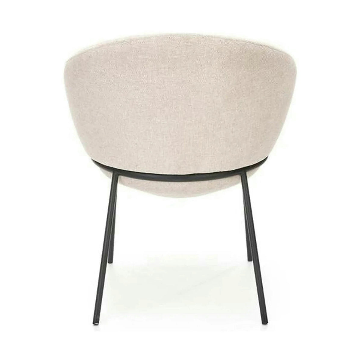 Saun tapitat dining K482, bej/negru, stofa clasica/metal, 61x59x78 cm