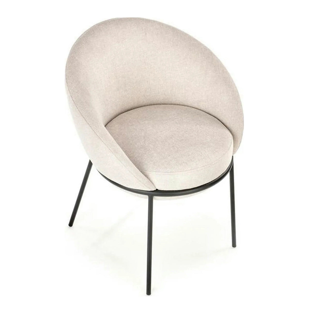 Saun tapitat dining K482, bej/negru, stofa clasica/metal, 61x59x78 cm