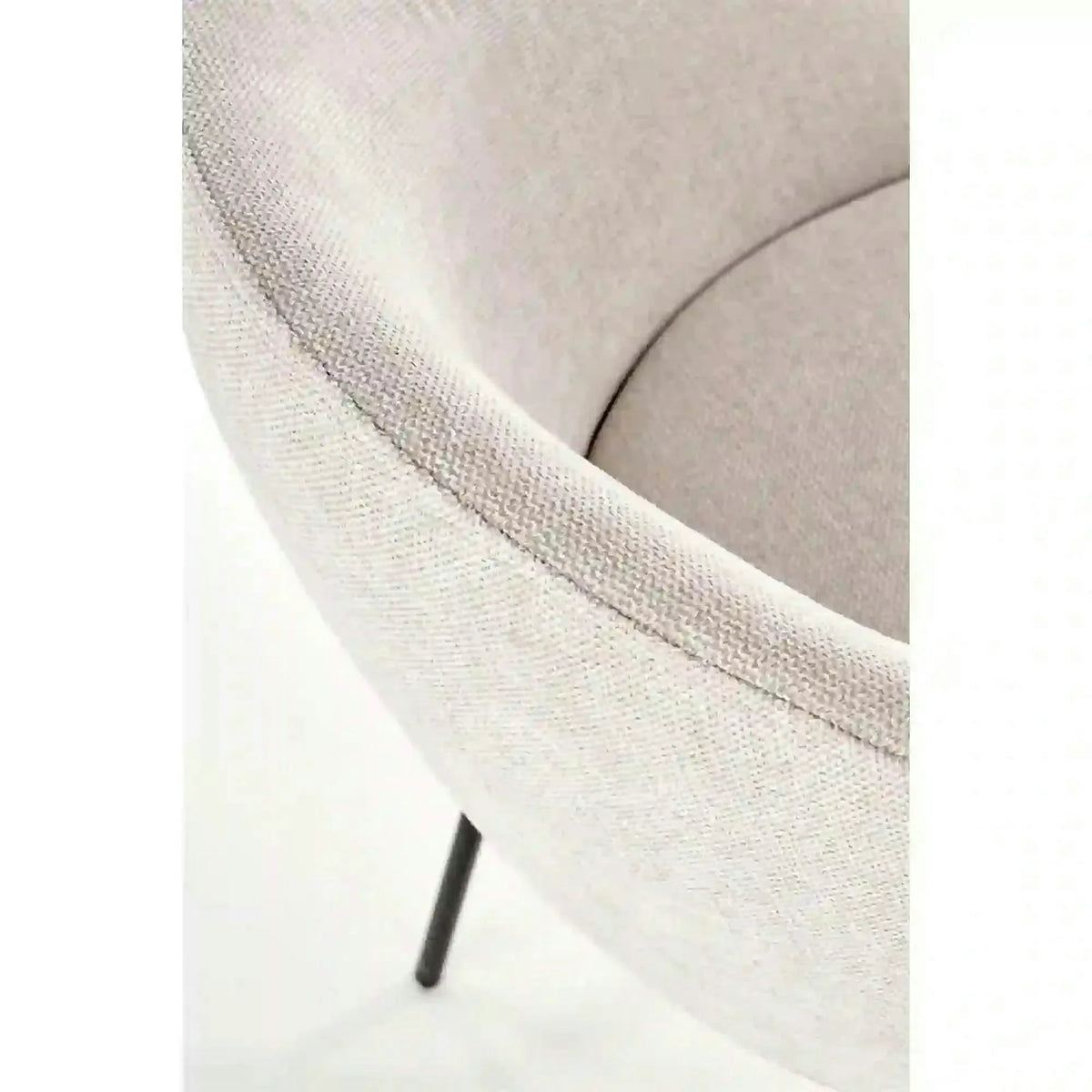 Saun tapitat dining K482, bej/negru, stofa clasica/metal, 61x59x78 cm