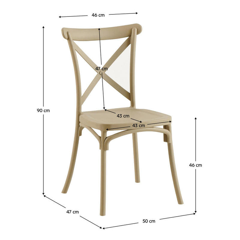 Scaun SAVITA, bej, plastic, 50x47x90 cm