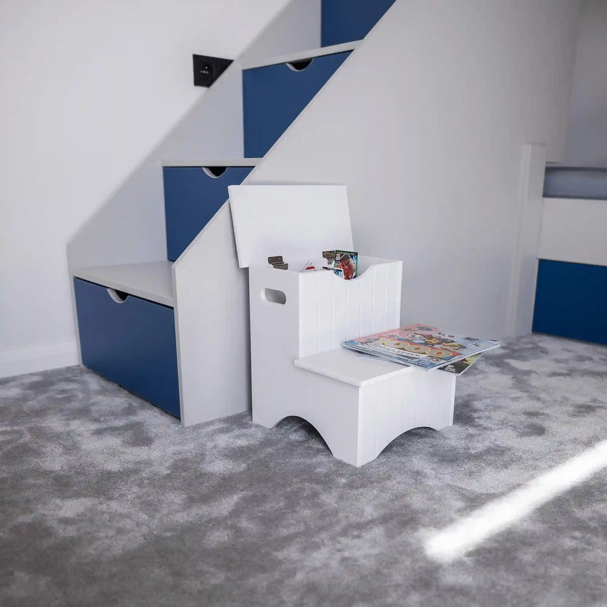 Scara copii HURLEY, alb, 33x34x36 cm