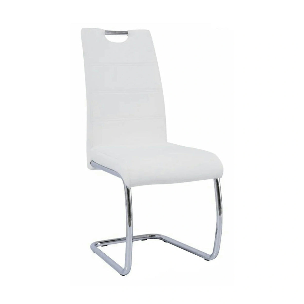 Scaun ABIRA NEW, alb/crom, piele ecologica/metal, 43x44x96 cm