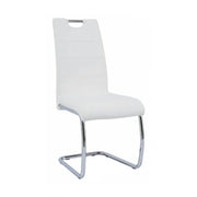 Scaun ABIRA NEW, alb/crom, piele ecologica/metal, 43x44x96 cm