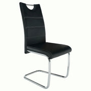 Scaun ABIRA NEW, negru/crom, piele PU/metal, 43x44x96 cm