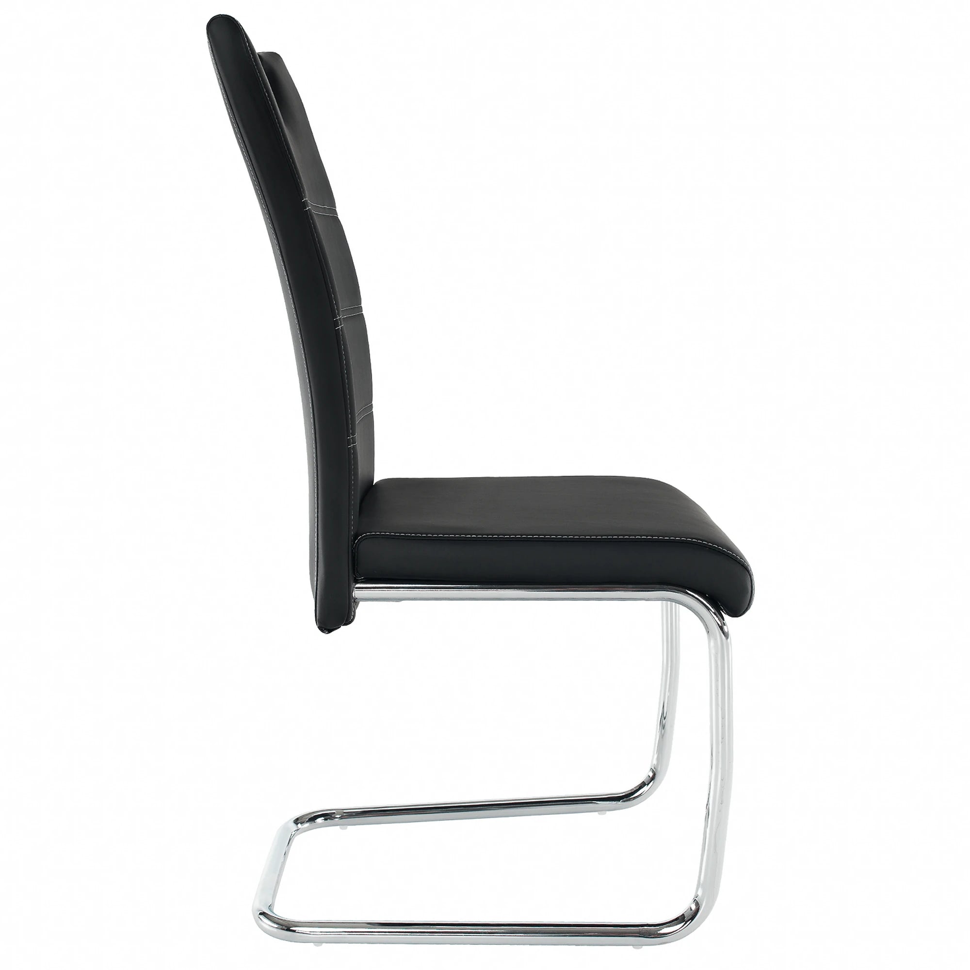 Scaun ABIRA NEW, negru/crom, piele PU/metal, 43x44x96 cm