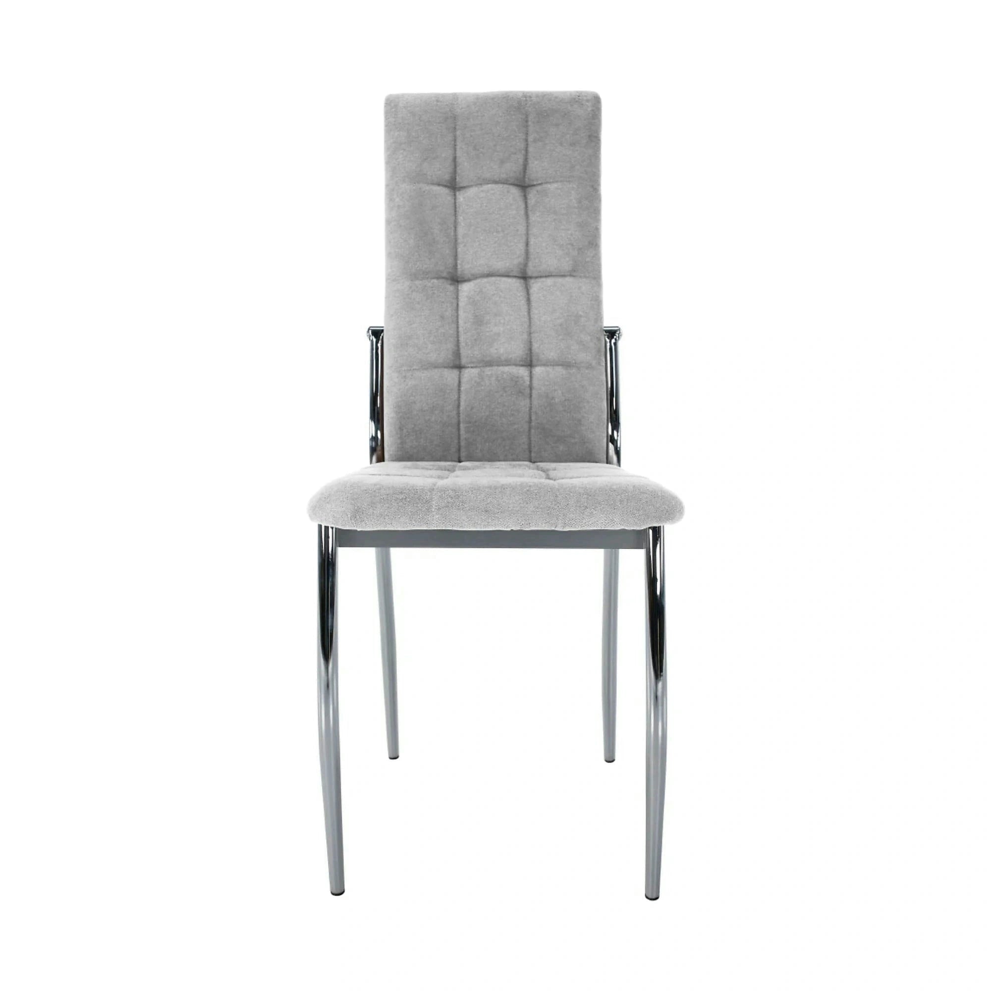 Scaun ADORA 2 NEW, gri/crom, stofa clasica/metal, 46x57x99 cm