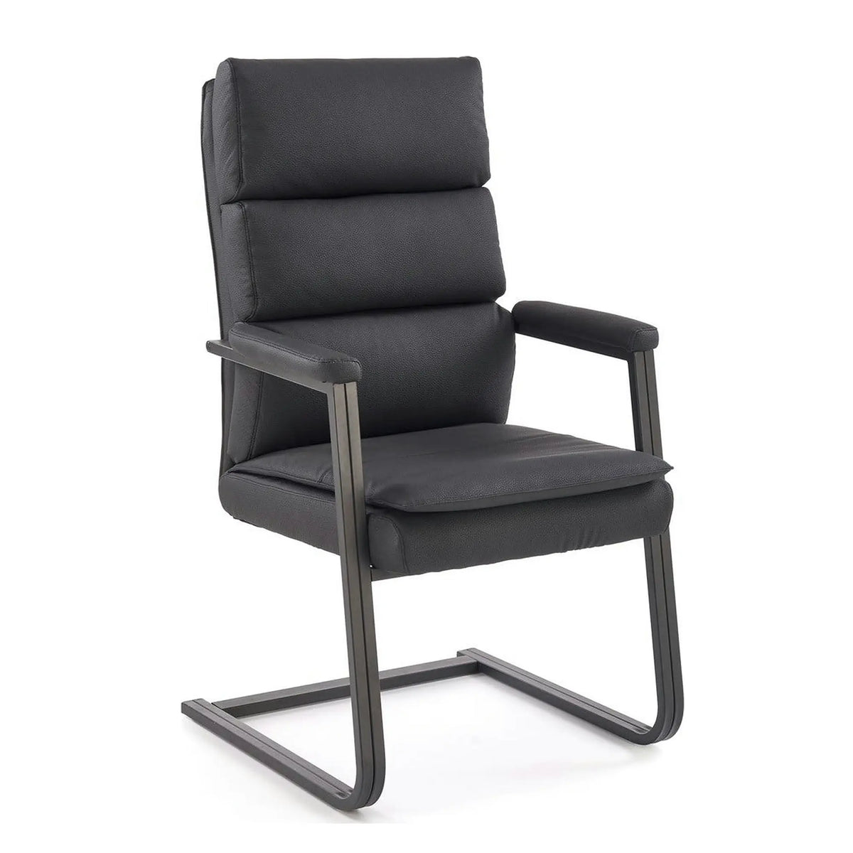 Scaun ADRIANO, negru, piele ecologica, 63x70x109 cm