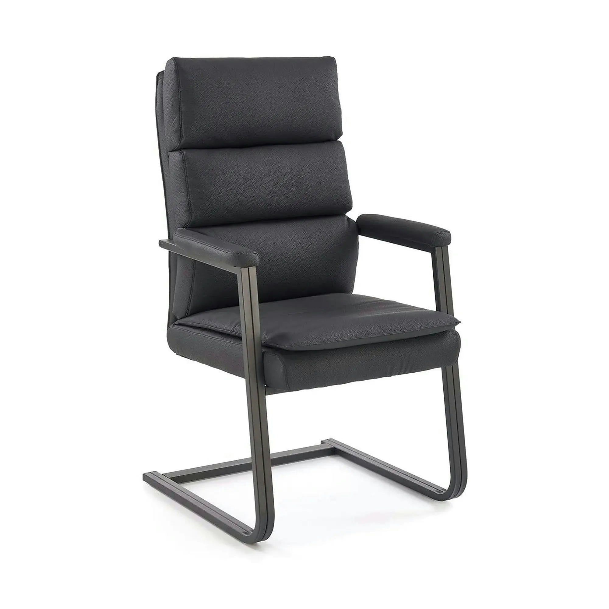 Scaun ADRIANO, negru, piele ecologica, 63x70x109 cm