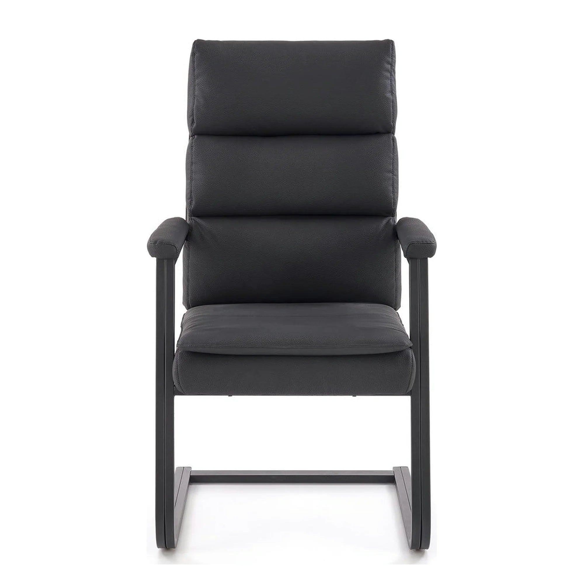 Scaun ADRIANO, negru, piele ecologica, 63x70x109 cm
