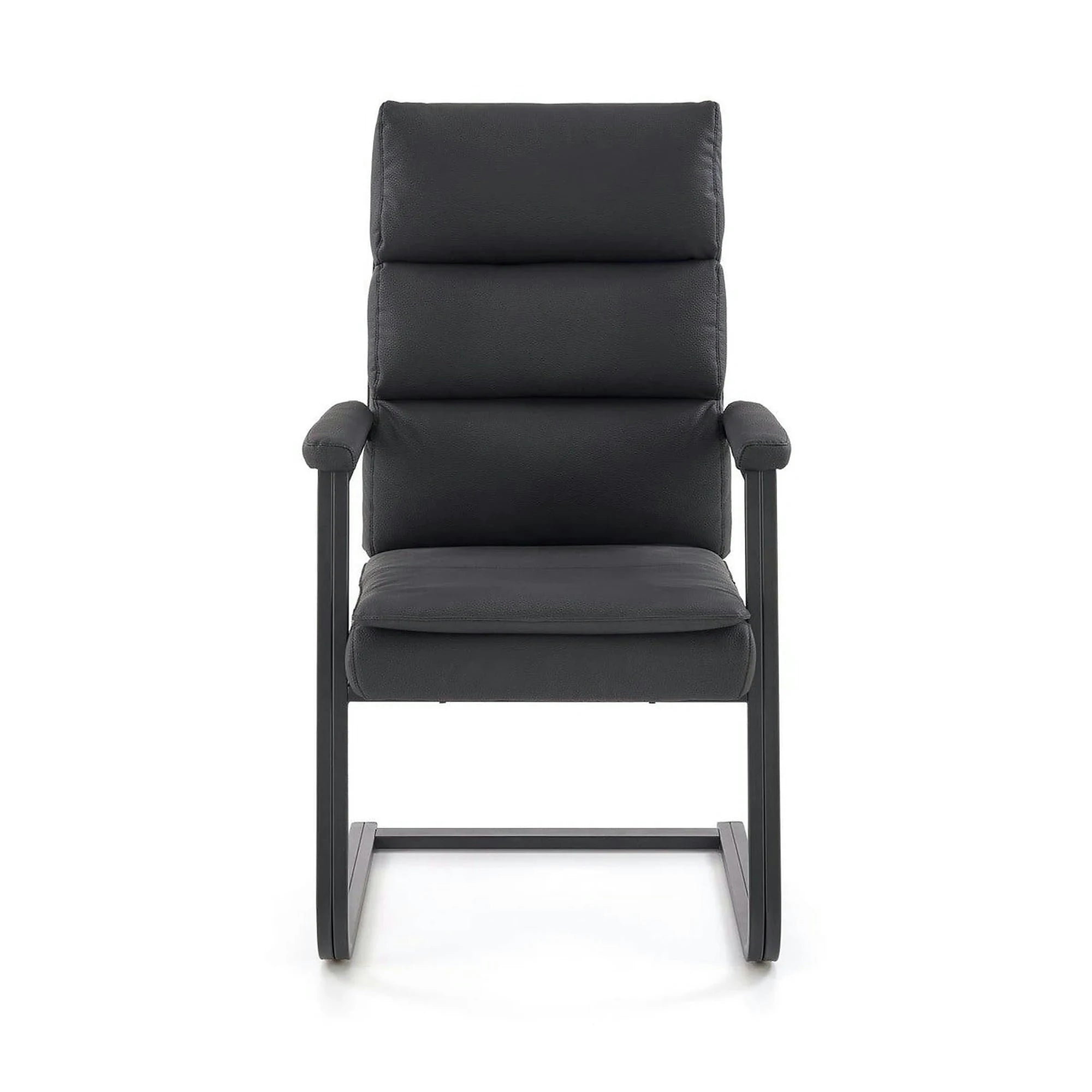 Scaun ADRIANO, negru, piele ecologica, 63x70x109 cm