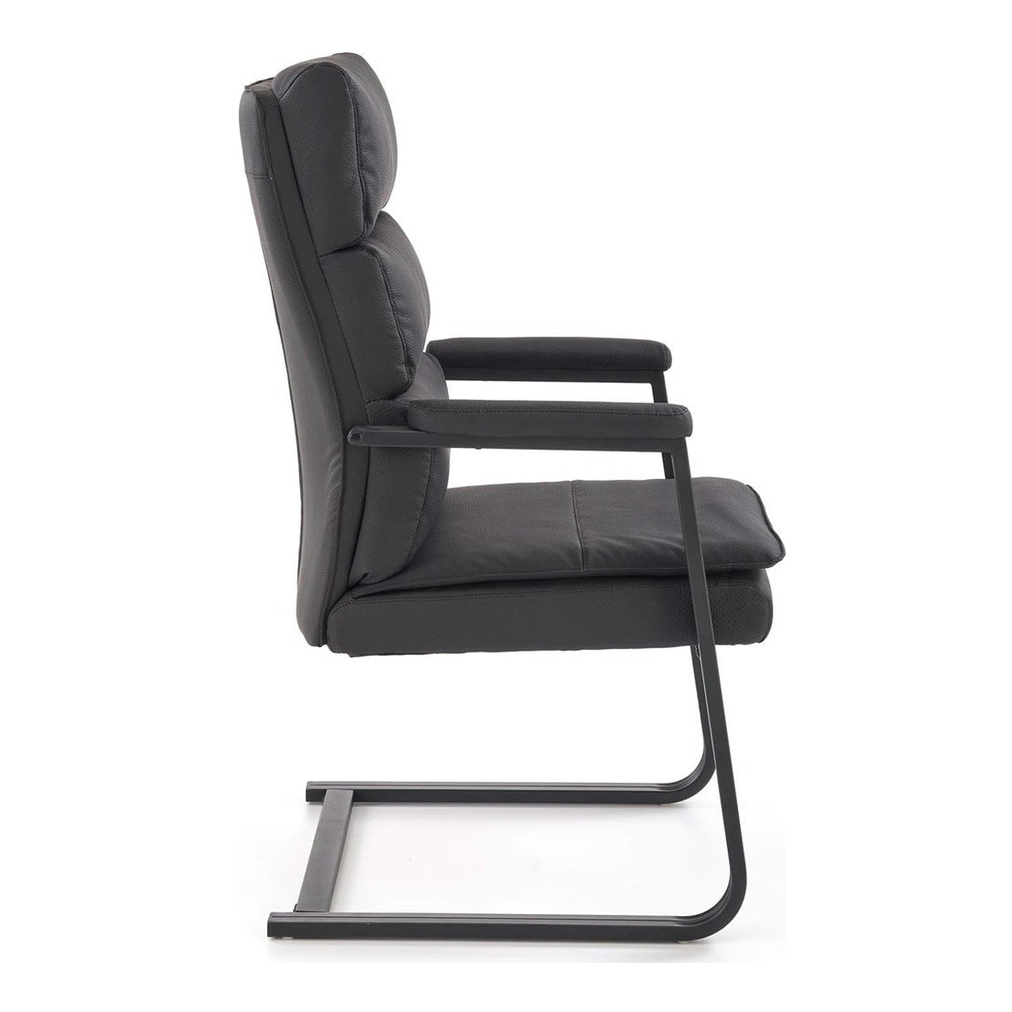 Scaun ADRIANO, negru, piele ecologica, 63x70x109 cm