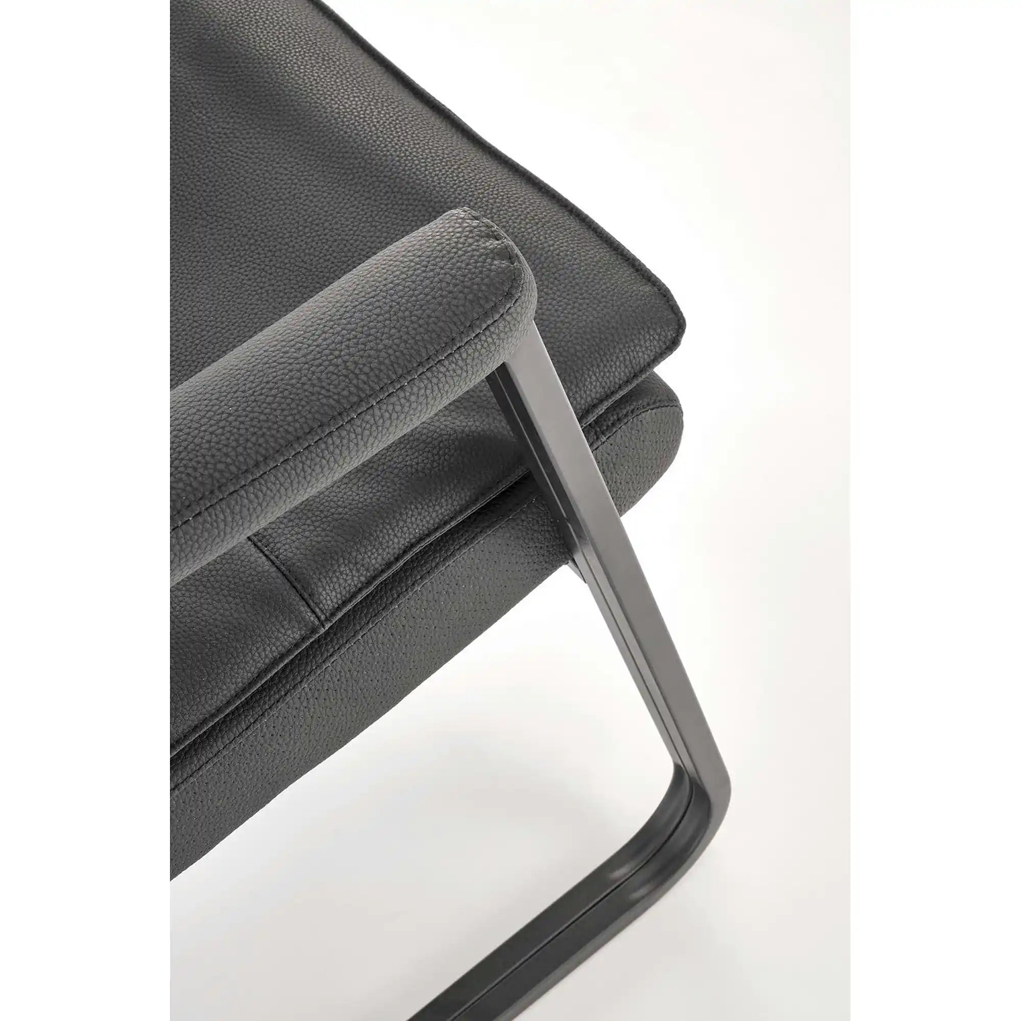 Scaun ADRIANO, negru, piele ecologica, 63x70x109 cm