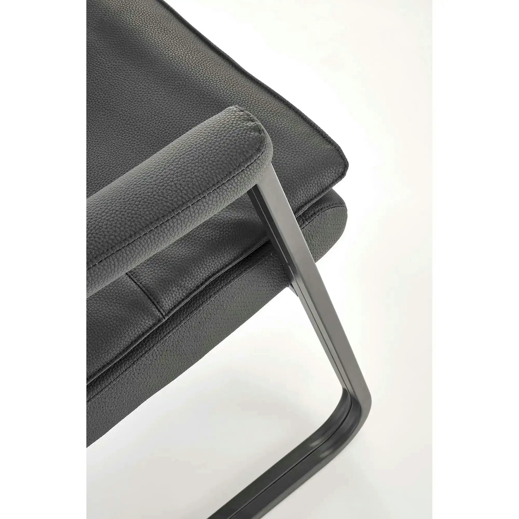 Scaun ADRIANO, negru, piele ecologica, 63x70x109 cm