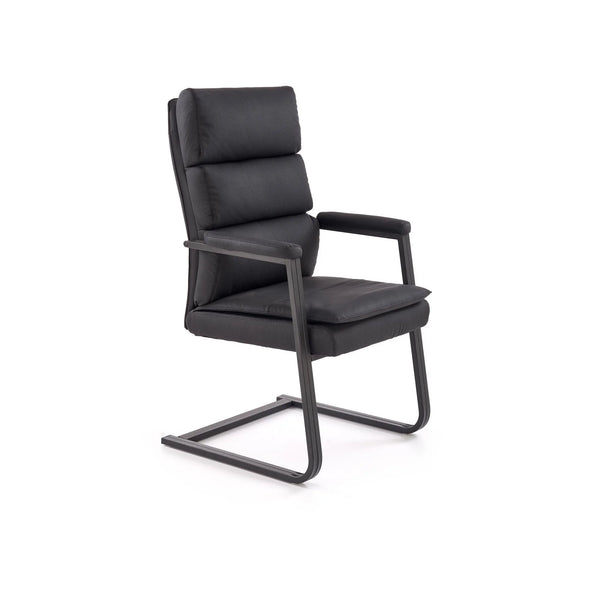 Scaun ADRIANO, negru, piele ecologica, 63x70x109 cm
