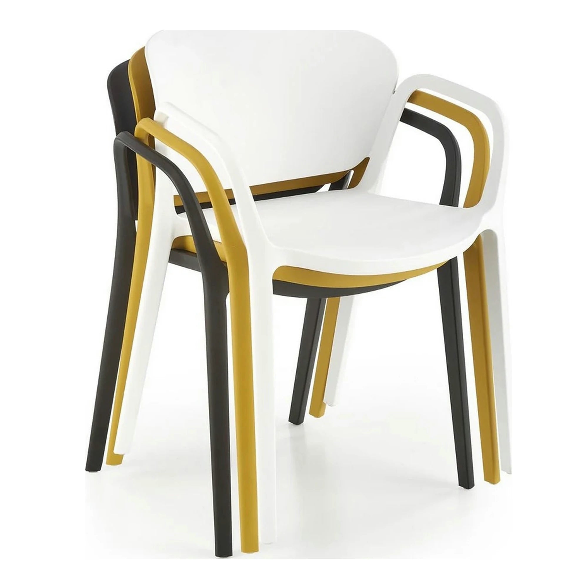 Scaun afara K491, alb, polipropilena, 60x56x76 cm