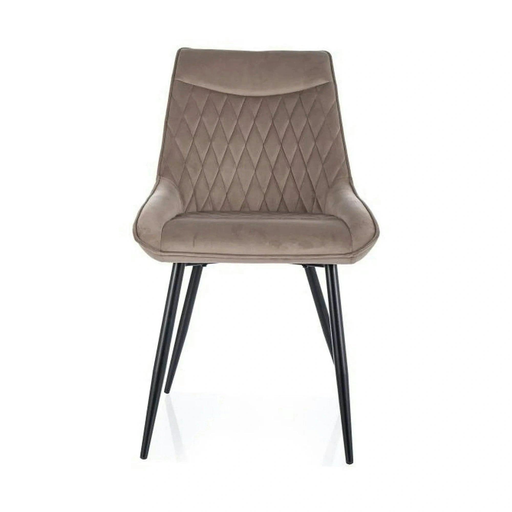 Scaun AGAT, bej inchis/negru, stofa catifelata - Bluvel 40/metal, 51x44x88 cm
