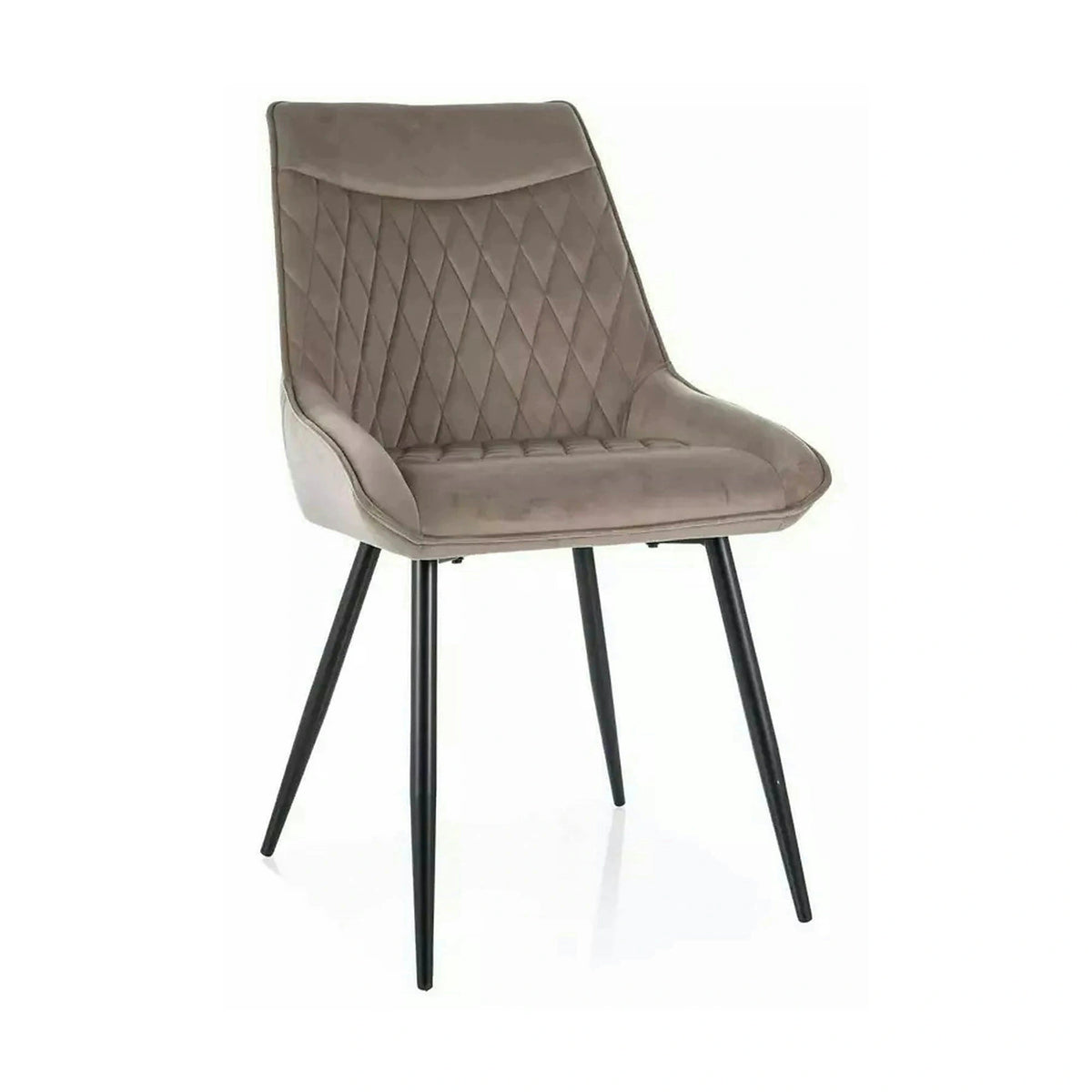 Scaun AGAT, bej inchis/negru, stofa catifelata - Bluvel 40/metal, 51x44x88 cm