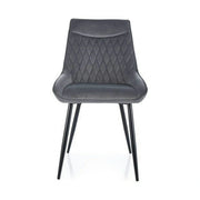Scaun AGAT, gri/negru, stofa catifelata - Bluvel 14/metal, 51x44x88 cm