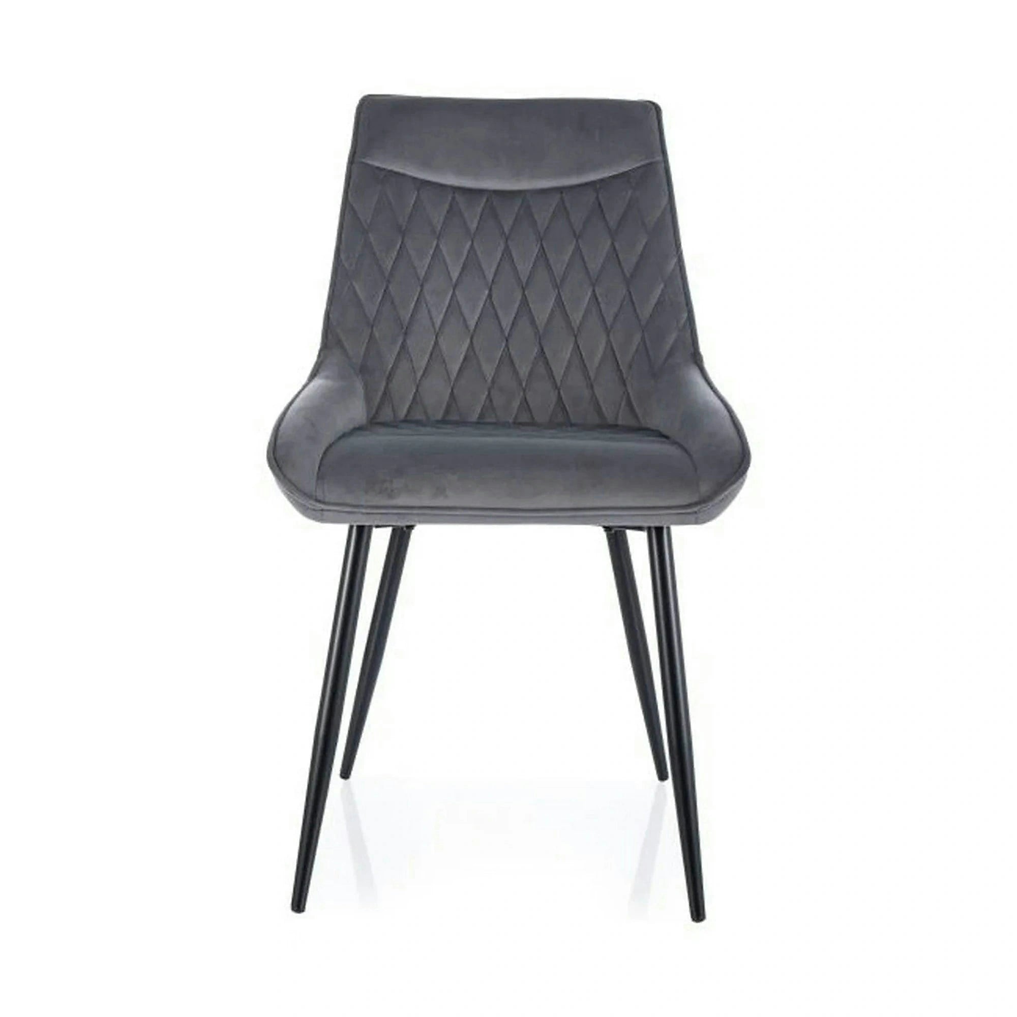 Scaun AGAT, gri/negru, stofa catifelata - Bluvel 14/metal, 51x44x88 cm