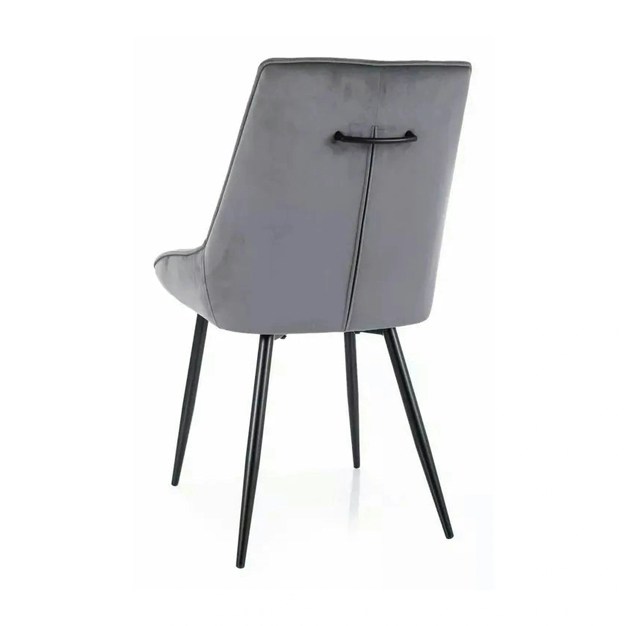 Scaun AGAT, gri/negru, stofa catifelata - Bluvel 14/metal, 51x44x88 cm