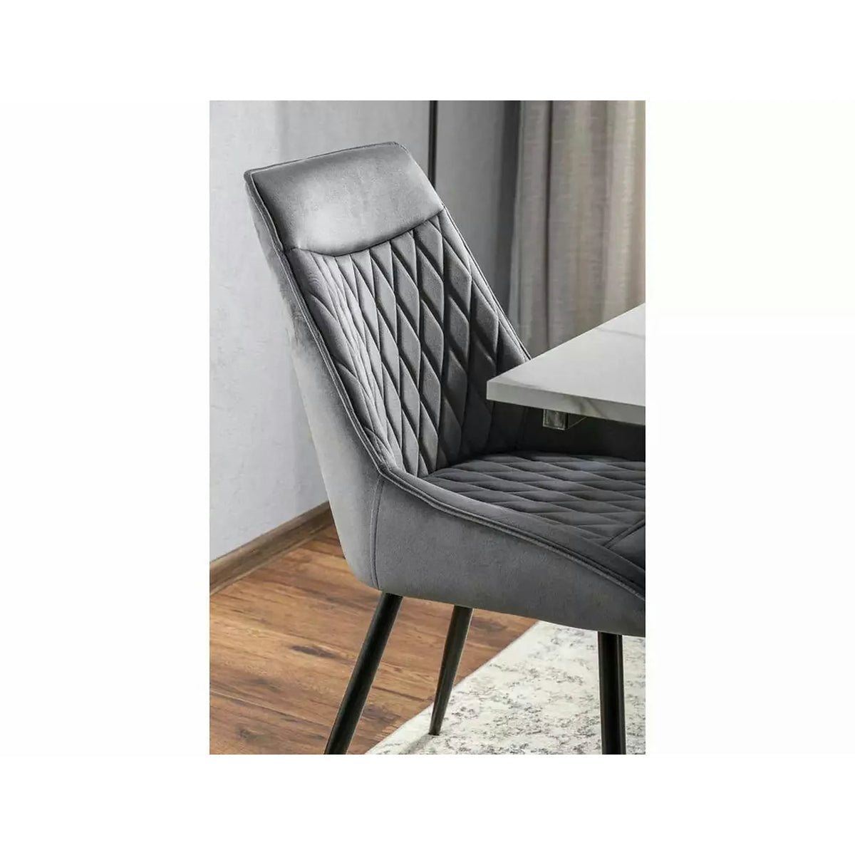 Scaun AGAT, gri/negru, stofa catifelata - Bluvel 14/metal, 51x44x88 cm