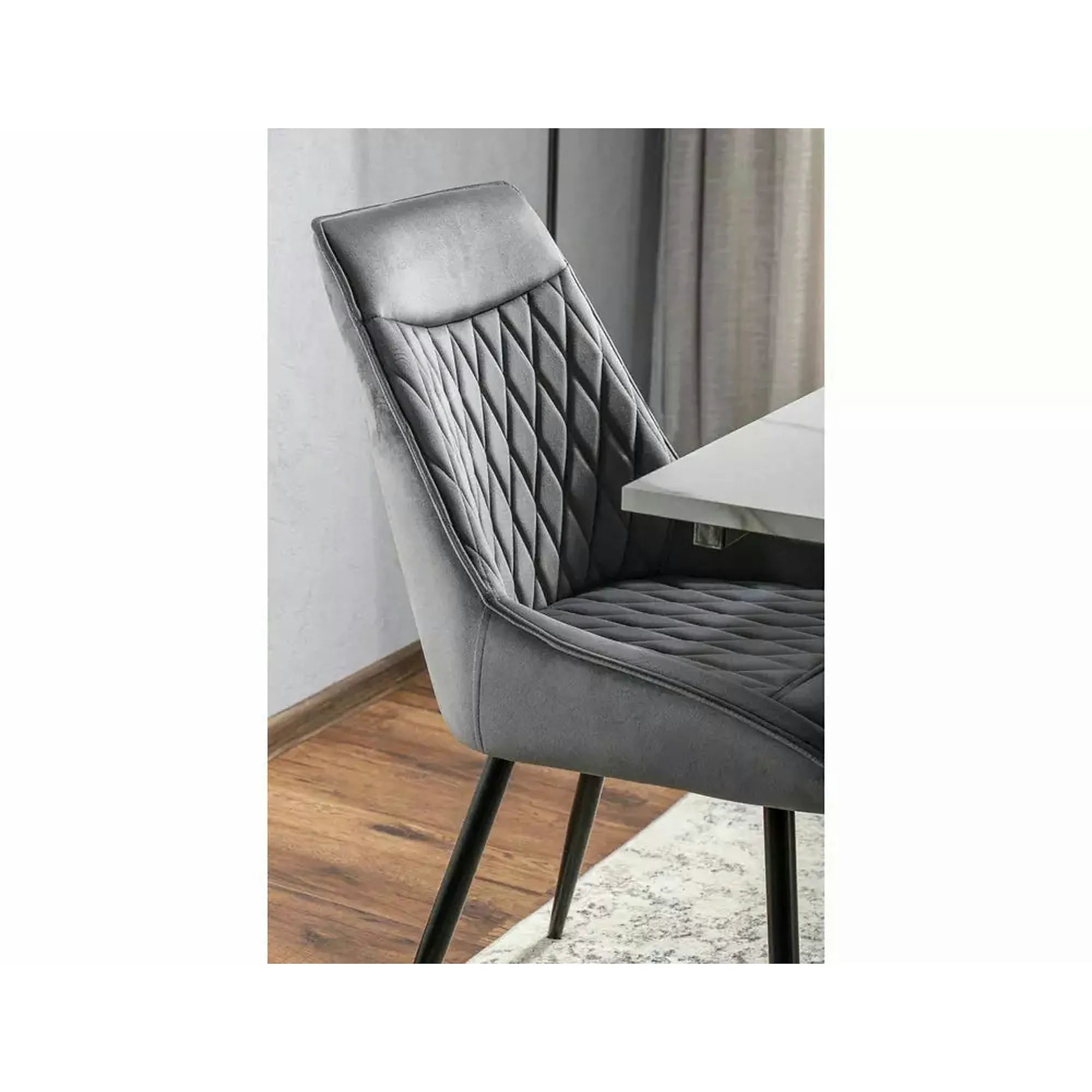 Scaun AGAT, gri/negru, stofa catifelata - Bluvel 14/metal, 51x44x88 cm