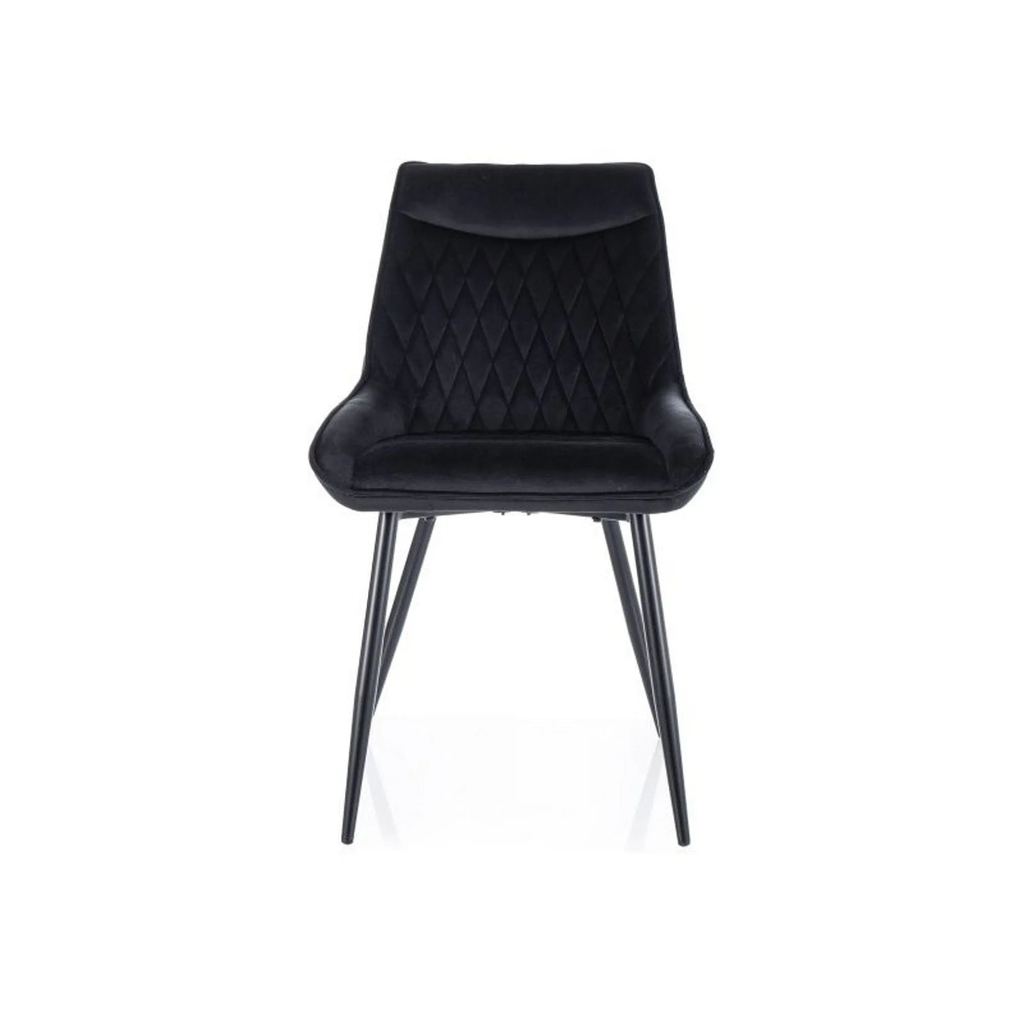 Scaun AGAT, negru, stofa catifelata/metal, 51x44x88 cm