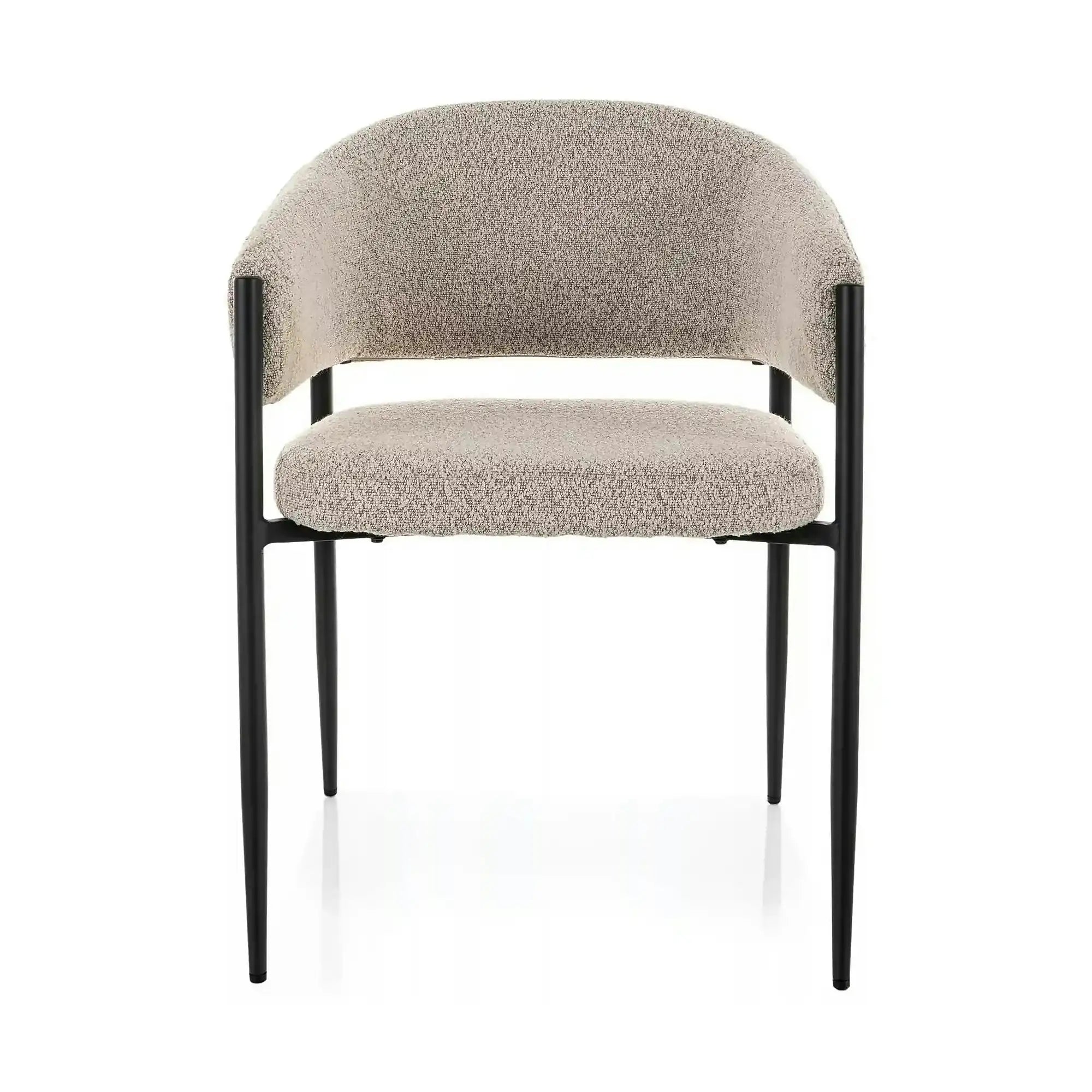 Scaun AKITA, bej/negru, stofă/metal, 56x48x78 cm