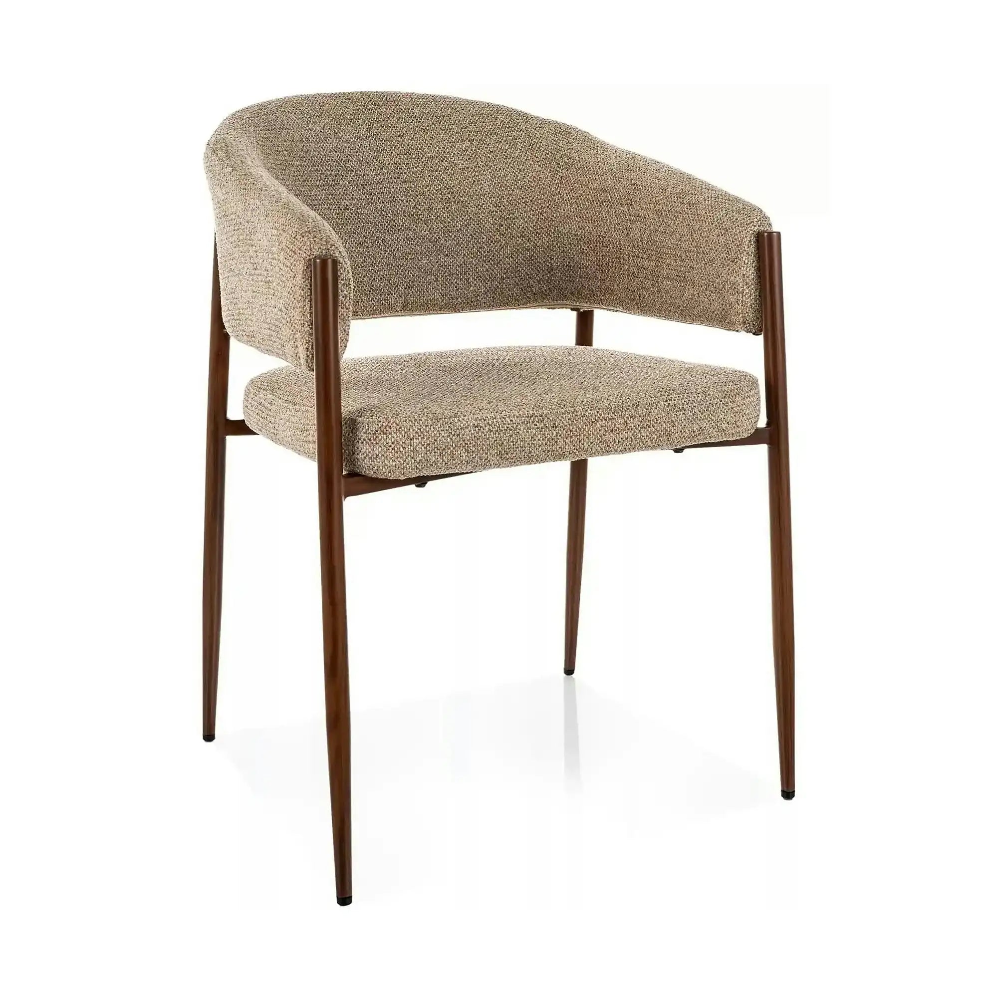 Scaun AKITA D, bej/nuc, stofă/metal, 56x48x78 cm