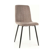 Scaun ALAN, bej inchis/negru mat, stofa clasica/metal, 45x39x91 cm